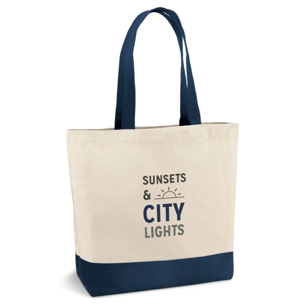 Plocienna Torba Na Zakupy z Dnem i Kieszenia Hi92822 104 Naturalny Granatowy 1