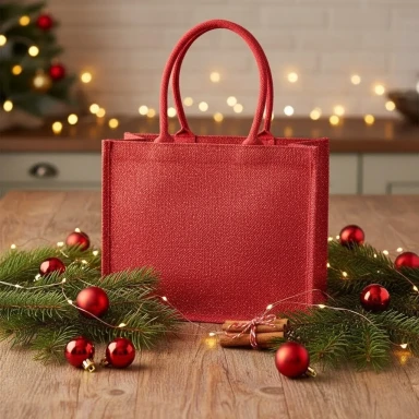 Torba z Juty Swiateczna W431 Red Gold 1